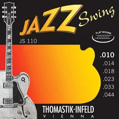 Afbeelding van Thomastik JS110 E snarenset 010 014 018 023 033 044 Jazz Swing Flat wound