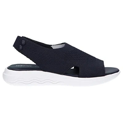 Afbeelding van Geox Spherica EC5 Sandalen met sleehak, Dames, Maat: 40, Azul oscuro Textiel/ synthetisch