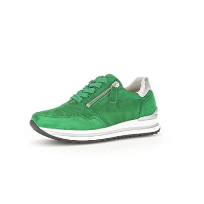 Afbeelding van Gabor Comfort Sneakers laag verde/silber, Dames, Maat: 37, Verde/silber Leer