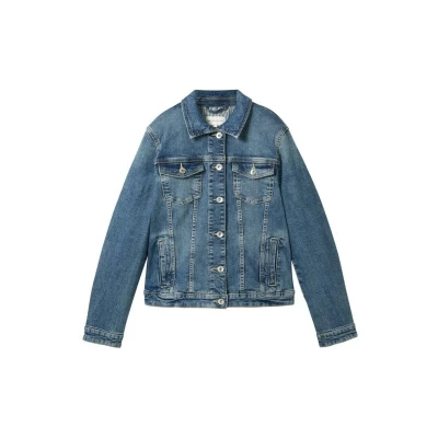 Afbeelding van TOM Tailor MIT Recycelter Spijkerjas, Dames, Maat: XL, Used dark stone blue denim