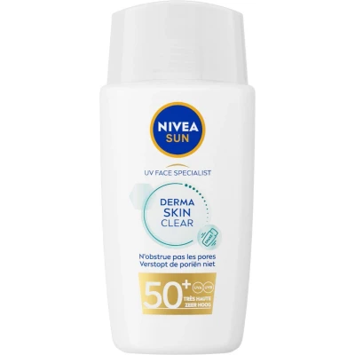 Afbeelding van 3x Nivea Sun UV Face Specialist Derma Skin Clear Fluid SPF 50+ 40 ml