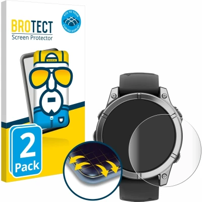 Afbeelding van BROTECT Screenprotector voor Garmin Fenix E Folie Beschermfolie transparant volledig dekking (2 Stuks)
