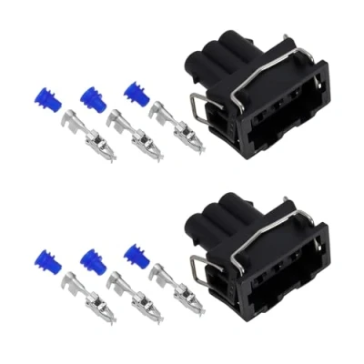 Afbeelding van Create idea 2 stuks 3 polige auto kabelboom connector 357972753 waterdichte elektrische stekker met VW compatibele klemmen compatibel Seat Skoda