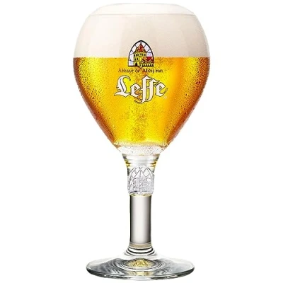 Afbeelding van Leffe Bierglas op Voet 33cl Bier Glas 0,33 l Bolle Vorm 330 ml