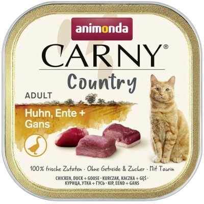 Afbeelding van 32x100g Country Adult Kip, Eend &amp; Gans Animonda Carny Kattenvoer
