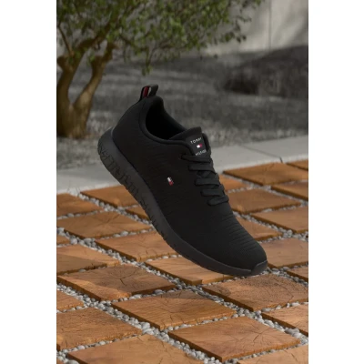 Afbeelding van Tommy Hilfiger Corporate Runner Sneakers laag, Heren, Maat: 40, Black Polyester