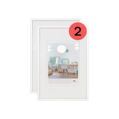 Afbeelding van walther design KV460WD New Lifestyle kunststof fotolijst, 40 x 60 cm, wit, 2 stuks