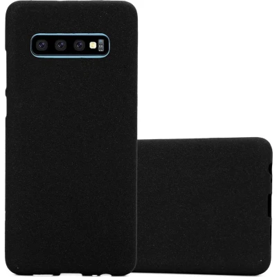 Afbeelding van Cadorabo Hoesje geschikt voor Samsung Galaxy S10 PLUS in FROST ZWART Beschermhoes gemaakt van flexibel TPU silicone Case Cover