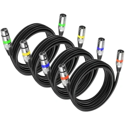 Afbeelding van 4 stuks Dmx kabel, 3 polig, m, Xlr mannelijk vrouwelijk, set Dmx, controller, Plug, audioconnector, naar stekker voor microfoon, kabel of