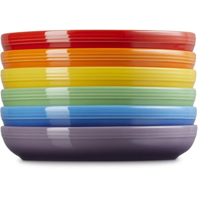 Afbeelding van Le Creuset Diepe Borden Coupe Regenboog 22 cm Set Van 6 Stuks