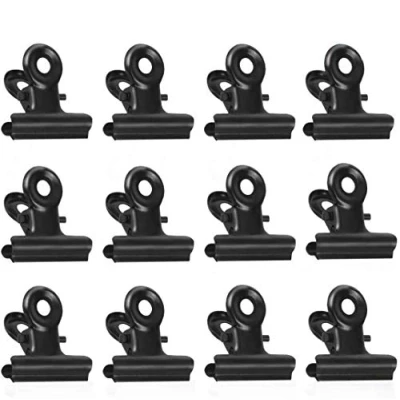 Afbeelding van Bulldog Kleine Clips, 50 stuks Metalen Binder 22 mm Paperclips, Zwart Scharnierklemmen voor Voedselzakken, Foto&#039;s, Kantoorbenodigdheden Thuis (Zwart)