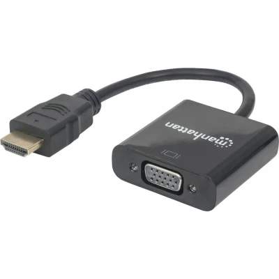 Afbeelding van Manhattan 151467 HDMI / VGA Adapter [1x stekker 1x bus] Zwart 0.26 m