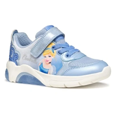 Afbeelding van Geox Light UP Disney Cinderella J Fadinlight GIRL Sneakers laag voor kinderen, Maat: 30, Sky/blue Textiel/ synthetisch