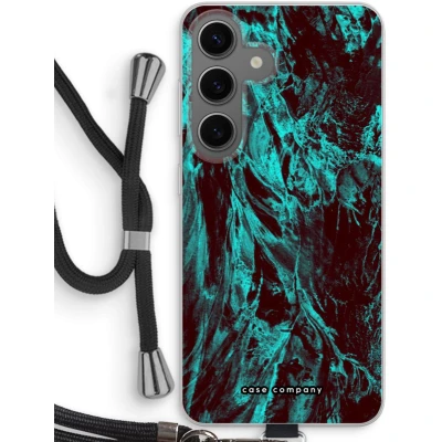 Afbeelding van Case Company® hoesje met Koord geschikt voor Samsung Galaxy S24 Ice Age Telefoonhoesje Zwart Bescherming aan alle Kanten en Over de Schermrand