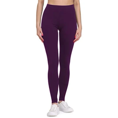 Afbeelding van Bellivalini BLV BLV50 147 LE Dames Leggings Sport Vrijetijdsbroek Lang Viscose Sporbroek Yogabroek Pruim M