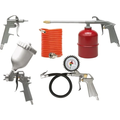 Afbeelding van VOREL Compressoraccessoiresset incl. luchtblaaspistool, spuitpistool, waspistool en bandenpomppistool