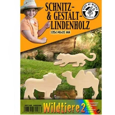 Afbeelding van Kids at work kleine plank met 3 sjablonen safari 2