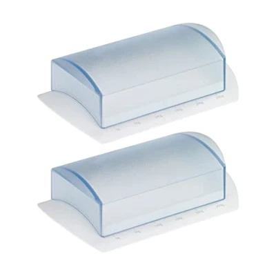 Afbeelding van Westmark 211622E3 set van 2 tafelboterdozen kunststof, wit/doorschijnend