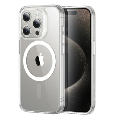 Afbeelding van ESR Beschermhoes voor iPhone 15 Pro Max, 5 in 1, mat, transparant, met displaybeschermfolie en camerabescherming, compatibel MagSafe, militaire standaard, serie