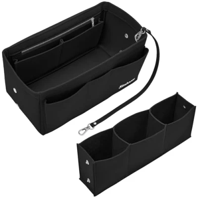Afbeelding van Simboom tasorganizer, handtaszakje, vilten handtasorganizer, tas in tas, zakje, organizerzakje voor draagtas, Zwart, L