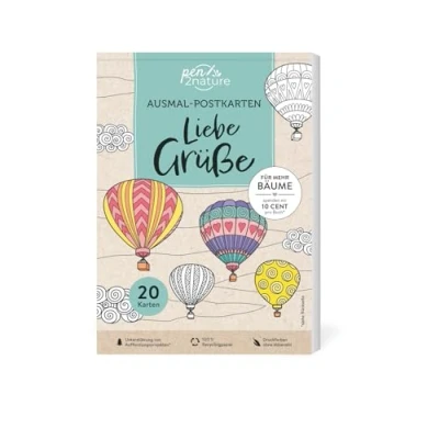 Afbeelding van Ausmal Postkarten Liebe Grüße 20 Karten