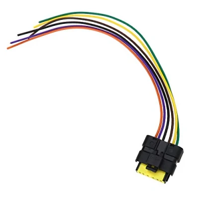 Afbeelding van 28 cm 6 pins achter staart led licht kaart kabel lijn pigtail harnas reserve connector voor Renault Clio MK3