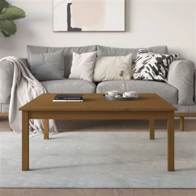 Afbeelding van Salontafel 100x100x40 cm massief grenenhout honingbruin