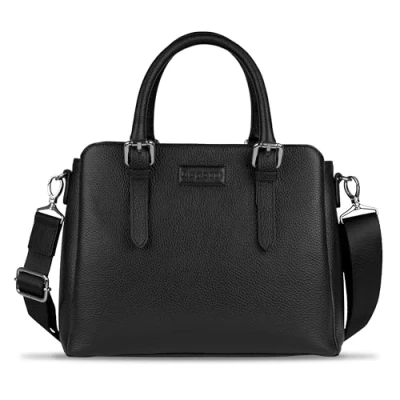 Afbeelding van bugatti Elsa sac à main femme en cuir, poignée avec bandoulière supplémentaire, noir