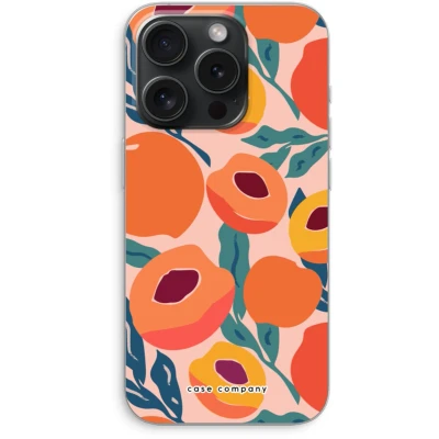 Afbeelding van Case Company® hoesje geschikt voor iPhone 15 Pro Perzik Soft Cover Telefoonhoesje Bescherming aan alle Kanten en Schermrand