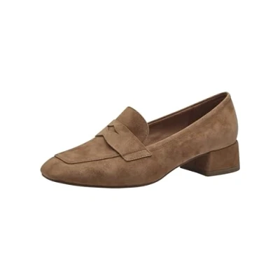 Afbeelding van Tamaris Instappers, Dames, Maat: 37, Camel Veloursleer
