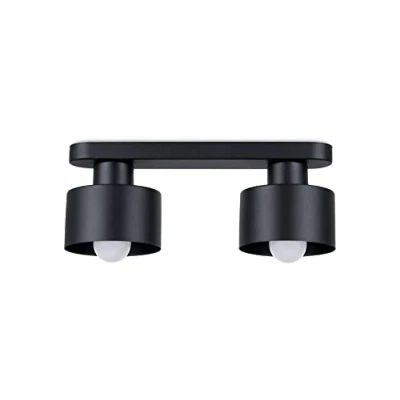 Afbeelding van Sollux Lighting Plafondlamp Savar 13x34x12cm E27 zwart staal