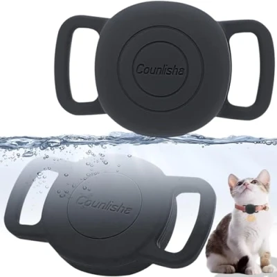 Afbeelding van 2 stuks siliconen tegelstickers houders (2024) voor kattenhalsband, dun en duurzaam etiket halsband huisdieren, waterdichte hoes ter bescherming van Tile Life360