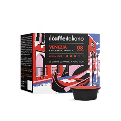 Afbeelding van FRHOME 120 koffiecapsules compatibel met Lavazza A Modo Mio Koffiemengsel Venezia intensiteit 8 Il Caffè Italiano