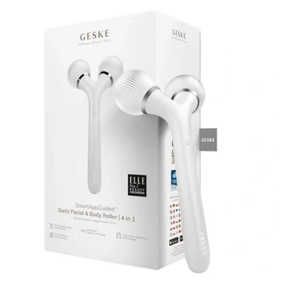 Afbeelding van GESKE SmartAppGuided™ Sonic Facial &amp; Body Roller 4 in 1 Dermaroller Apparaat voor gezicht en lichaam Dermarol Professionele gezichtsroller Verstevigt definieert