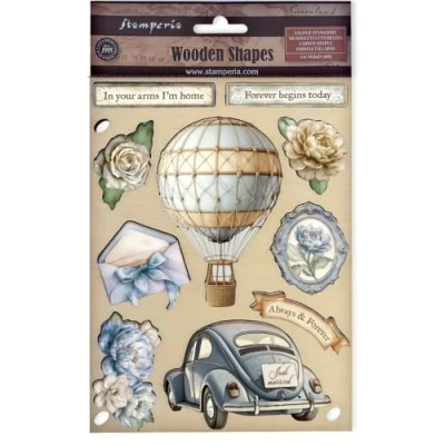 Afbeelding van Stamperia Timeless A5 Colored Wooden Shape (KLSP184)