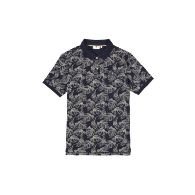 Afbeelding van GARCIA Heren All over print Polo Blauw Korte mouw