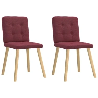Afbeelding van vidaXL Eetkamerstoelen 2 st stof wijnrood