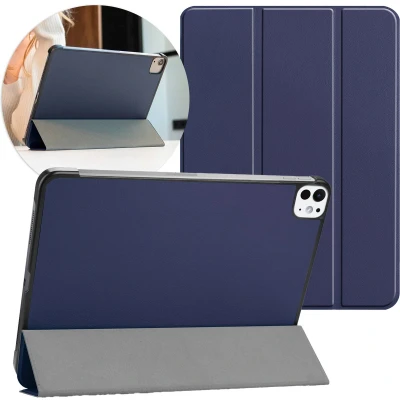Afbeelding van iMoshion Tablet Hoes Geschikt voor iPad Pro 11 (2024) M4 Trifold Bookcase Donkerblauw