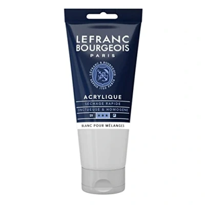 Image de Lefranc Bourgeois peinture acrylique mélange blanc semi opaque satin fine 80 ml