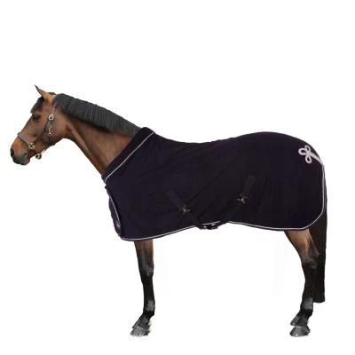 Afbeelding van HKM Fleecedeken Met Kraag Donkerblauw 135/185 Agradi.be