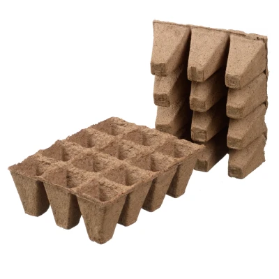 Afbeelding van Nature Turfpottrays 16x12x5 cm Kweekbenodigdheden tray met 12 vakjes 6 stuks