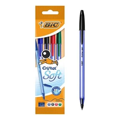 Afbeelding van Bic Balpennen Cristal Soft 15 Cm 1,2 Mm 4 Stuks