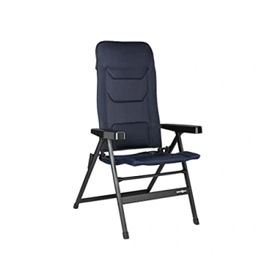 Afbeelding van Brunner Rebel PRO (S M L) Klapstoel, campingstoel, aluminium terras, 5 voudig verstelbaar, reikwijdte tot 150 kg, hoge rugleuning, zwart of blauw