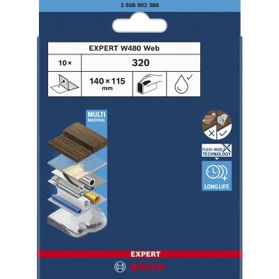 Afbeelding van Bosch Accessories 2608902388 Schuurblad Korrelgrootte 320 10 stuk(s)