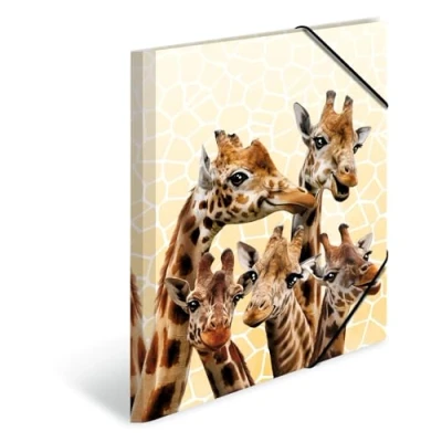Afbeelding van HERMA Giraffe friends, Conventionele hechtmap, A4, Polypropyleen (PP), Meerkleurig, Elastische band, 240 mm