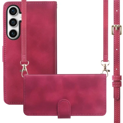 Afbeelding van imoshion Hoesje Geschikt voor Samsung Galaxy S23 FE met Pasjeshouder Bookcase koord Rood