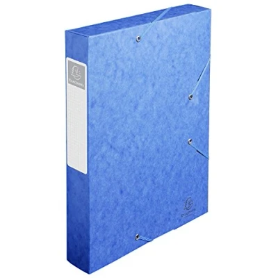 Afbeelding van Exacompta 16005 h cartobox van glanzende kaart, 600 g, achterkant 6 cm, plat verpakt karton met 10 stuks, kleur: blauw