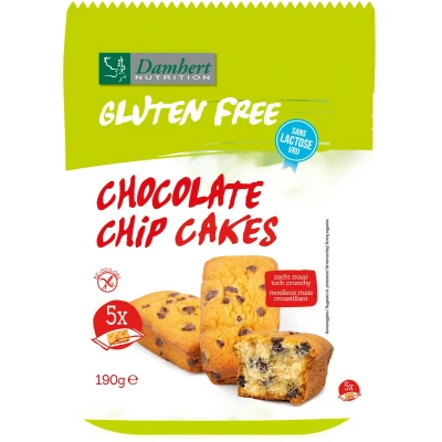 Afbeelding van Damhert Gluten Free Lactose Choco Chip Cakes 190GR