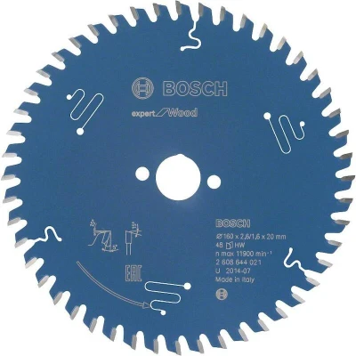 Image de BOSCH 2608644021 lame de scie circulaire Expert pour le bois, 160 x 20 2.6 mm, 48T