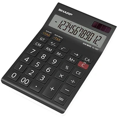 Afbeelding van Citizen Sh El125Twh Calculator Sharp Zwart Wit Desk 12 Digit
